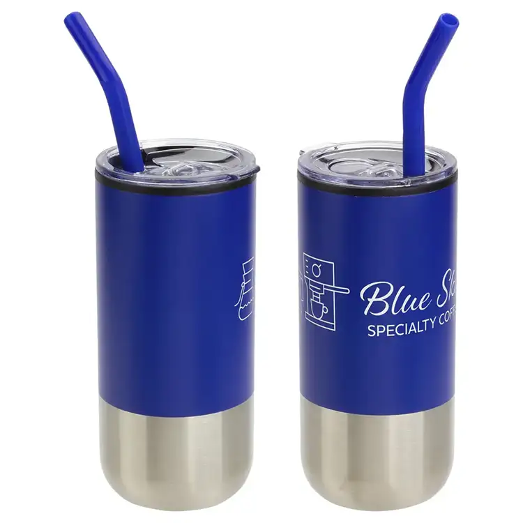 Gobelet Oxford 16 oz en acier inoxydable et polypropylène avec paille #4