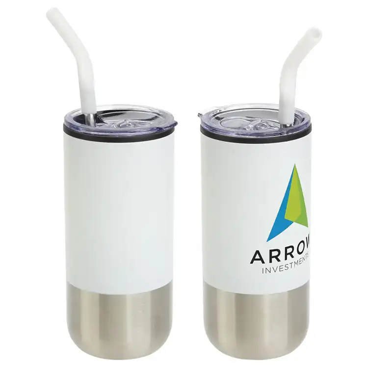 Gobelet Oxford 16 oz en acier inoxydable et polypropylène avec paille #5