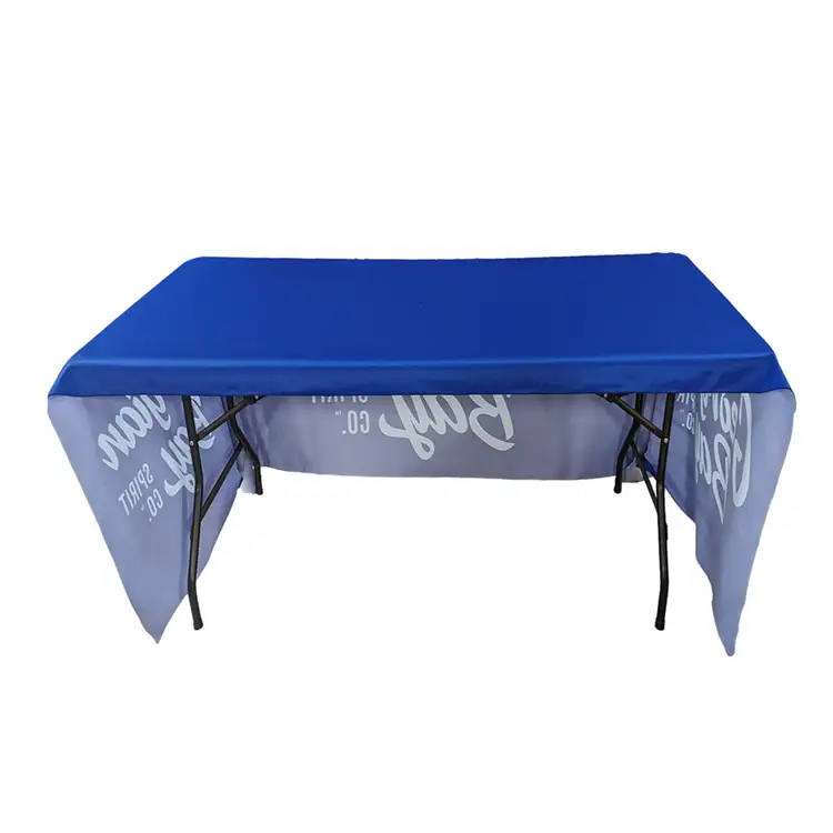 Sublimated Premium Table Cloth for 6' Table with Open Back and Rounded Corners #2
