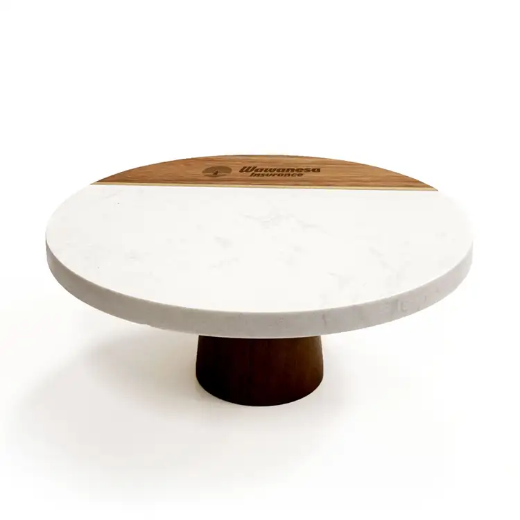 Marble and Wood Cake Stand #2