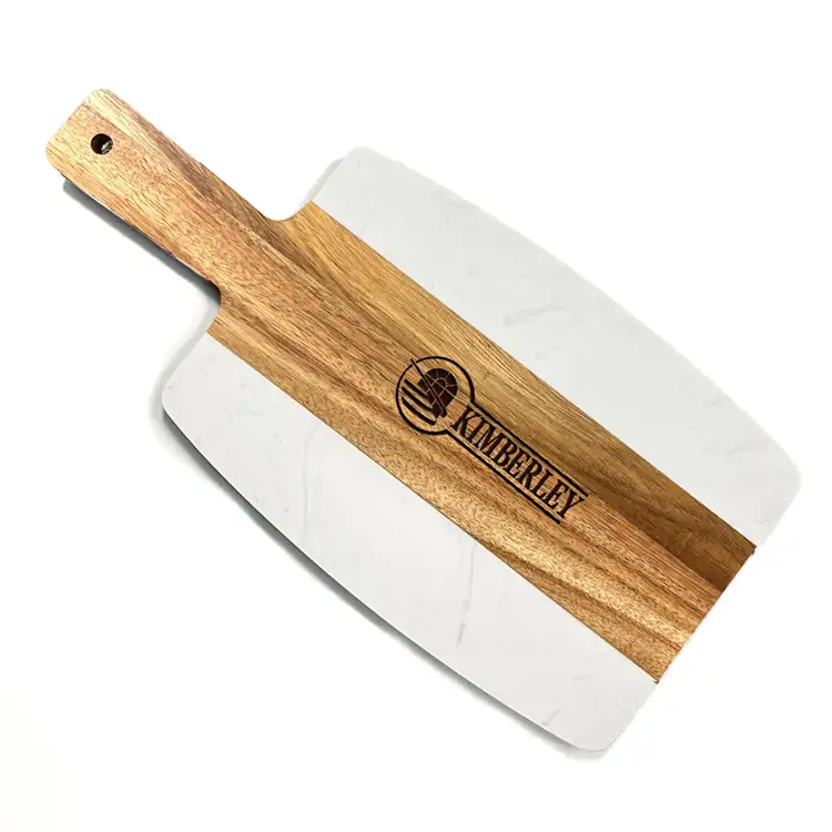 Marble and Wood Serving Tray with Handle #2