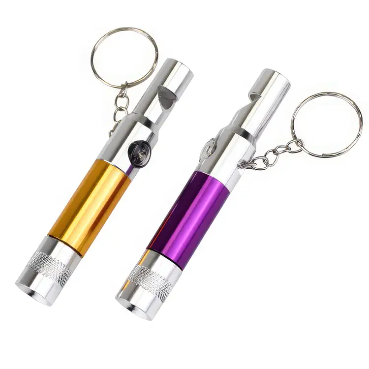 Flashlight Whistle Keychain with Compass #5