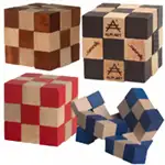 Puzzle cube élastique en bois