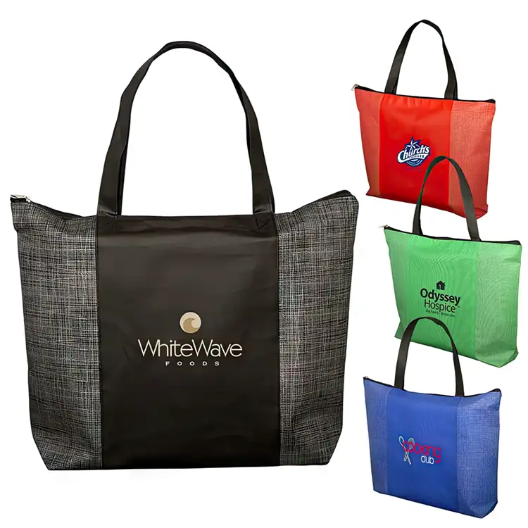 Tonal Non-Woven Zipper Trade Show Tote Bag