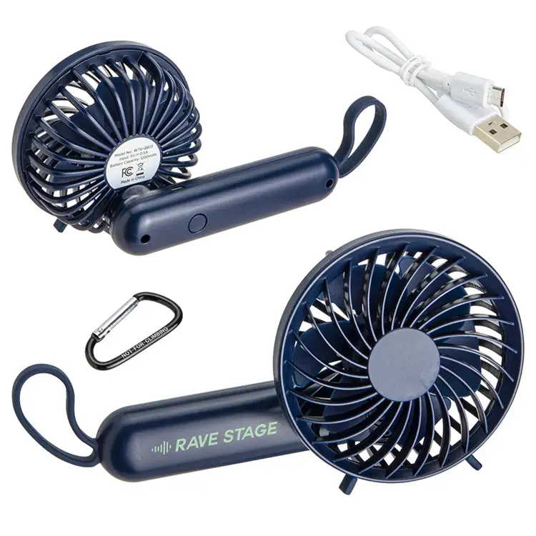 Quiet Breeze Rechargeable Hand Fan with Carabiner #3