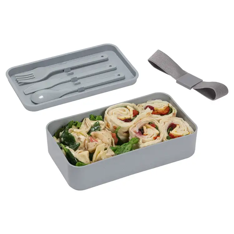 Double Decker Lunch Box with FSC Bamboo Lid & Utensils #2
