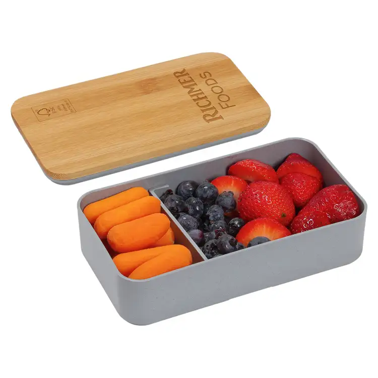 Double Decker Lunch Box with FSC Bamboo Lid & Utensils #5