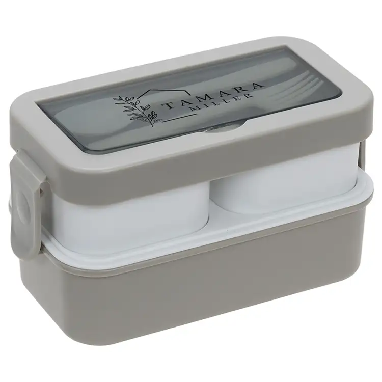 Connoisseur 3-Compartment Stackable Lunch Box with Utensils #2