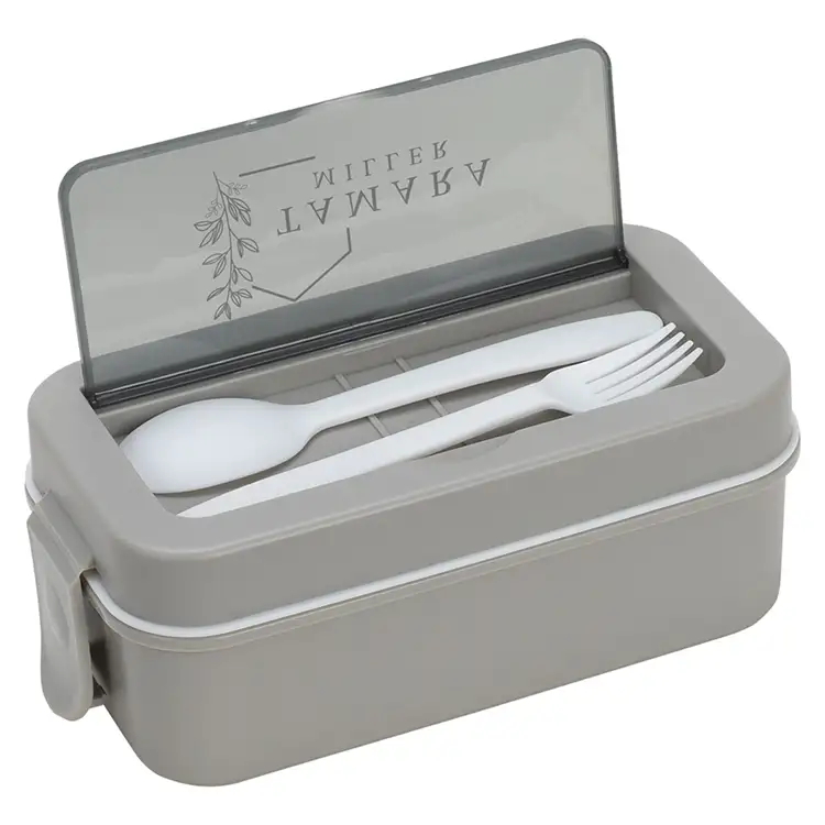 Connoisseur 3-Compartment Stackable Lunch Box with Utensils #3