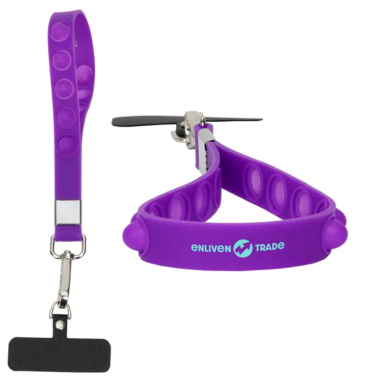 2-in-1 Push Pop Stress Reliever Phone and Keychain Wristlet #11