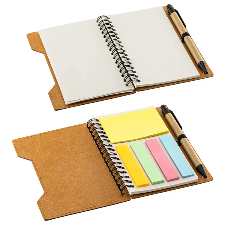 Agenda Recycled Spiral Notebook with Sticky Notes & Pen #2