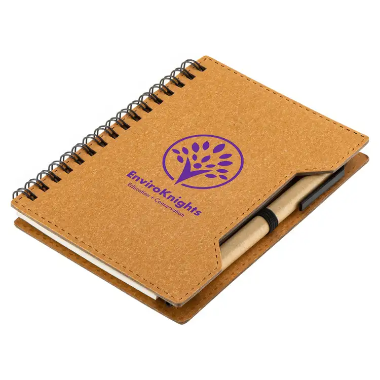 Agenda Recycled Spiral Notebook with Sticky Notes & Pen #4