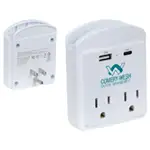 Flux Wall Charger & Phone Holder with Type-C, USB & AC Outlets