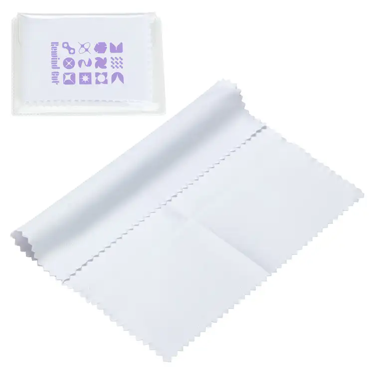 6" x 6" 220GSM Microfiber Cleaning Cloth in Clear PVC Case #11