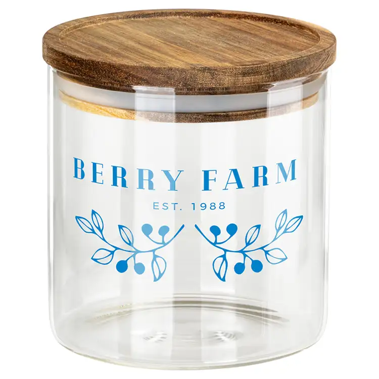 Corsica 22 oz Glass Canister with Acacia Lid #2