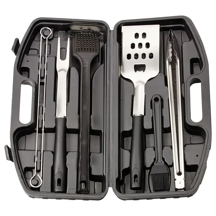 Ensemble de barbecue Highland 9 pièces en acier inoxydable avec étui rigide #2