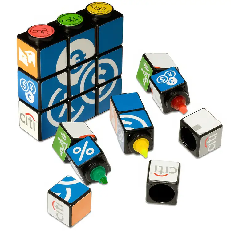 Ensemble de surligneurs personnalisés Cube Rubik avec aimant #2