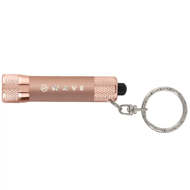 Lampe de poche Chroma Softy LED métallisée or rose avec porte-clés #3