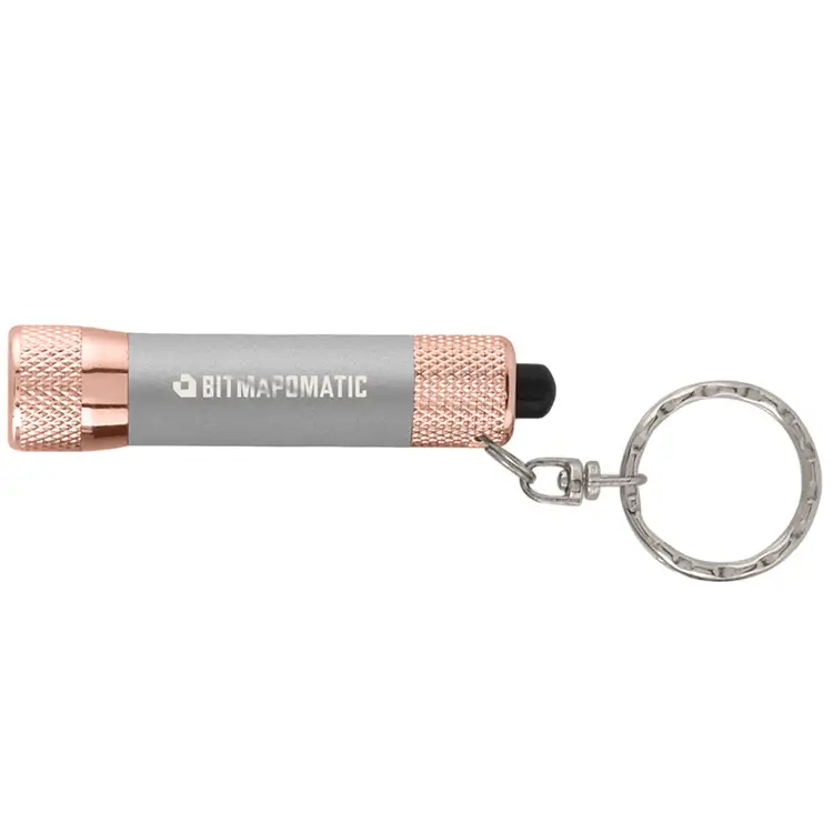 Lampe de poche Chroma Softy LED métallisée or rose avec porte-clés #4