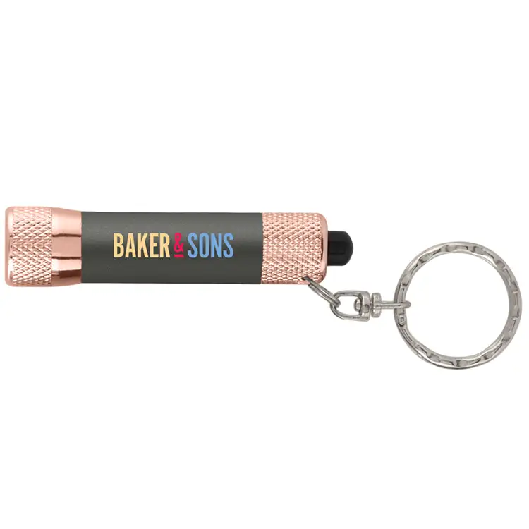 Chroma Softy Rose Gold Metallic LED Flashlight with Keyring ColorJet #2