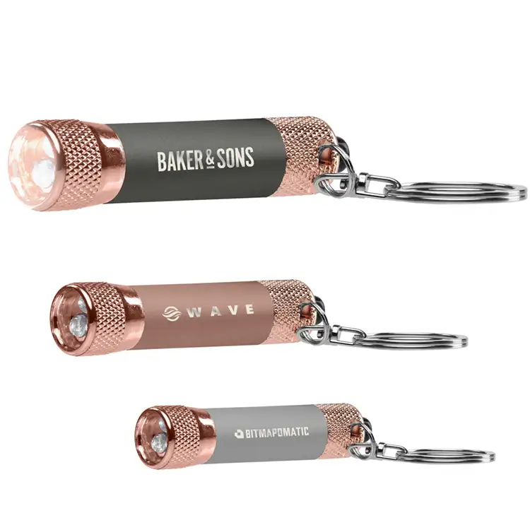 Chroma Softy Rose Gold Metallic LED Flashlight with Keyring