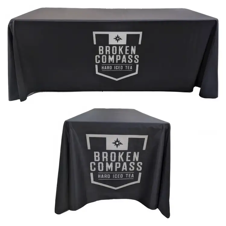 6' LazerCut 4-Sided Premium Sublimated Tablecloth Drape Style Closed Back #2