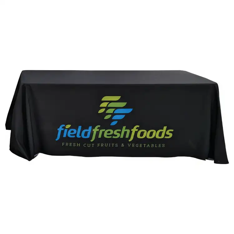6' LazerCut 4-Sided Premium Sublimated Tablecloth Drape Style Closed Back