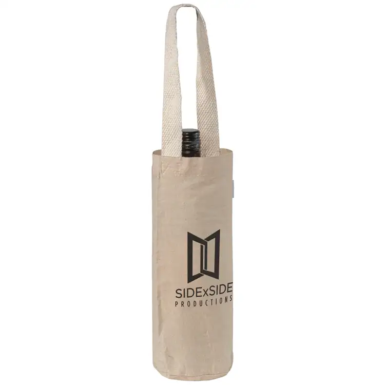 Single-Bottle Wine Tote Bag 6 oz Recycled Cotton Blend #3