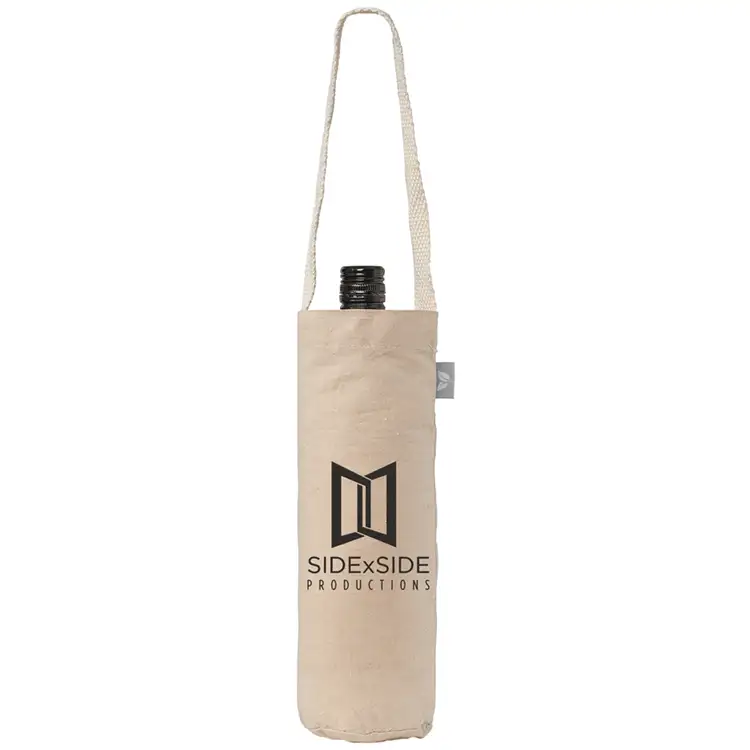 Single-Bottle Wine Tote Bag 6 oz Recycled Cotton Blend