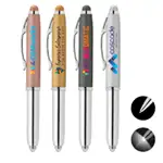 Vivano Softy Metallic Pen with LED Light and Stylus - ColorJet