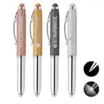 Vivano Softy Metallic Pen with LED Light and Stylus - Laser