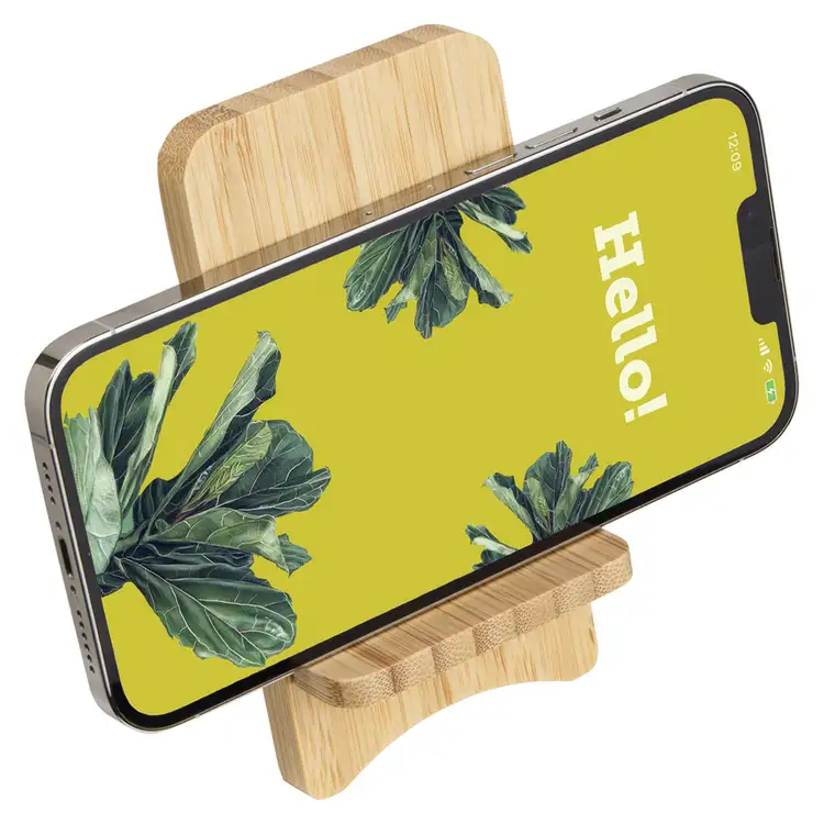 Housse En Bois Naturel Pour IPhone 13 Pro Max - Avec Support, Charge Sans Fil, Magnétique
