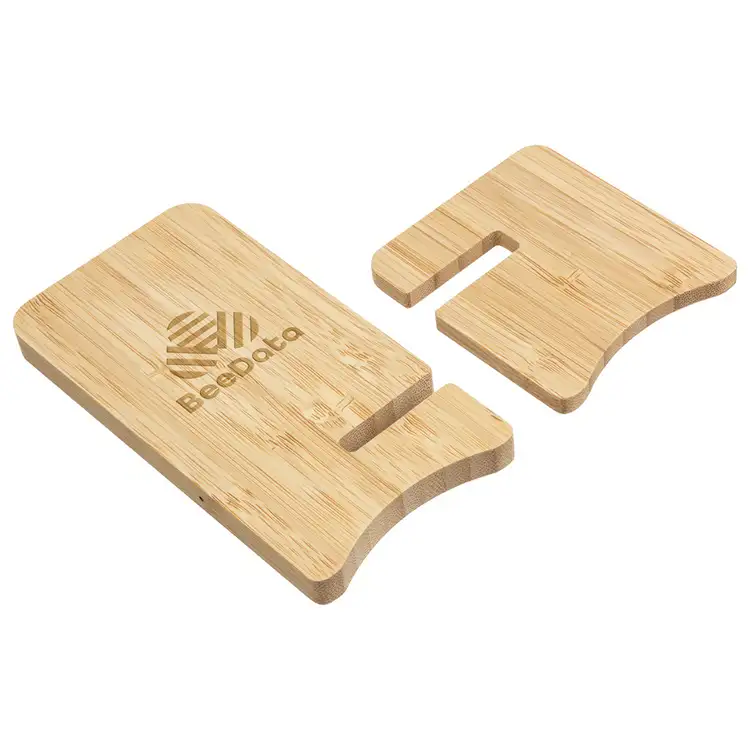 FSC Bamboo Wireless Charger Portable Phone Stand #4