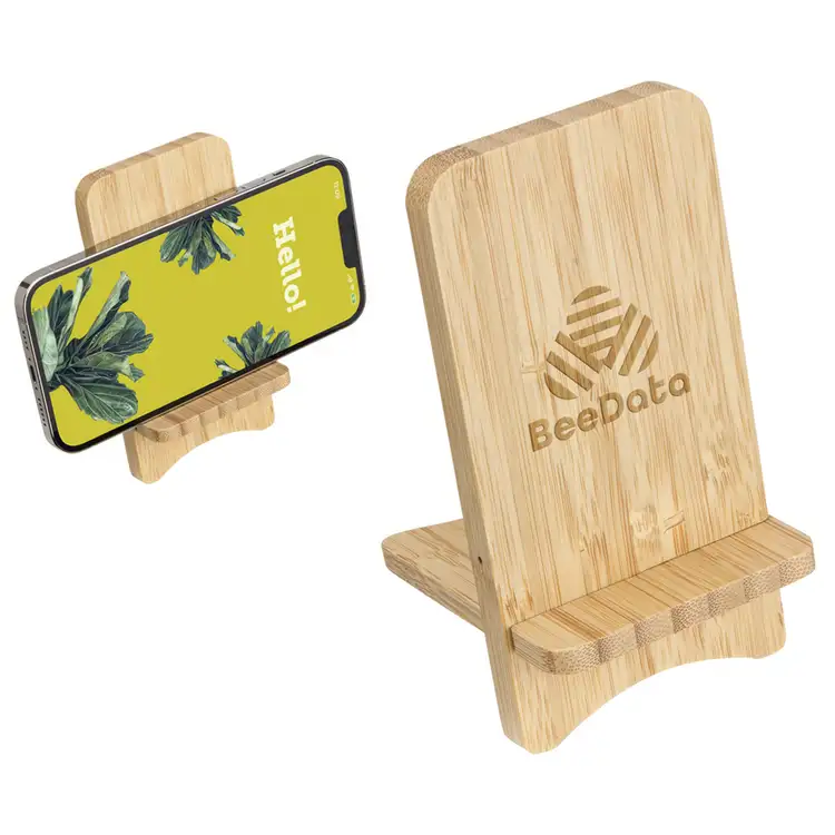FSC Bamboo Wireless Charger Portable Phone Stand