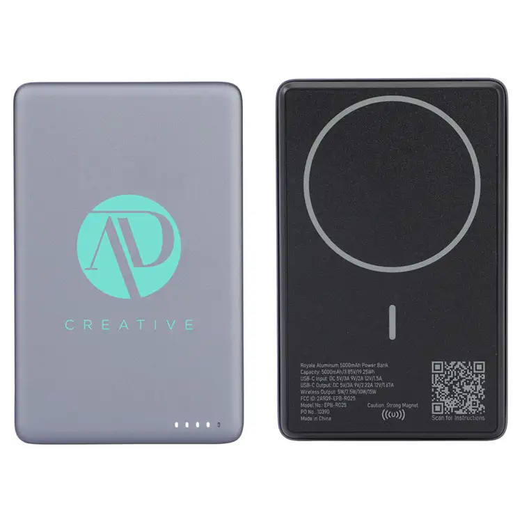 Royale Aluminum 5000mAh 20W Power Bank with 15W Magnetic Wireless Charger #2