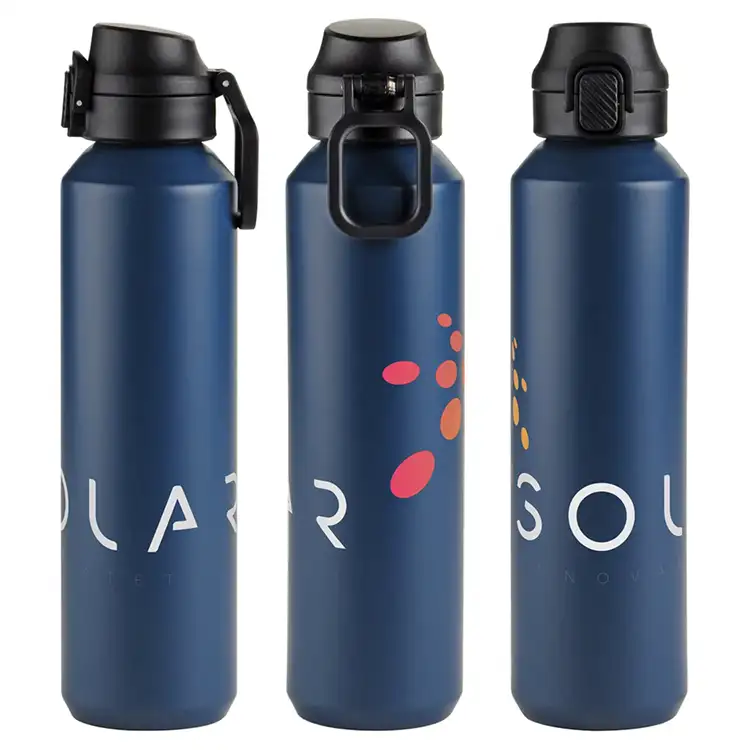 Nexus 27 oz Recycled Aluminum Bottle with Flip-Top Lid and Carabiner #24