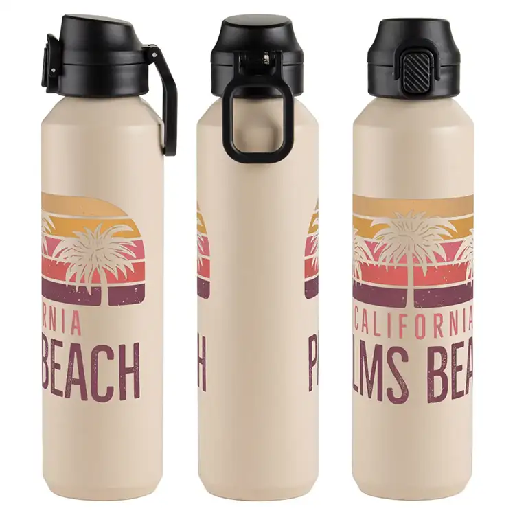 Nexus 27 oz Recycled Aluminum Bottle with Flip-Top Lid and Carabiner #28