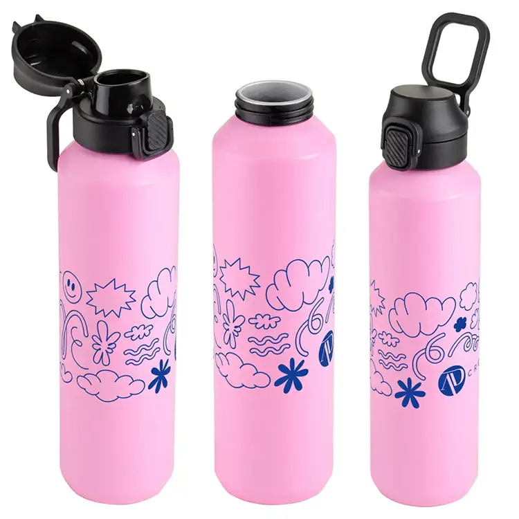 Nexus 27 oz Recycled Aluminum Bottle with Flip-Top Lid and Carabiner #8