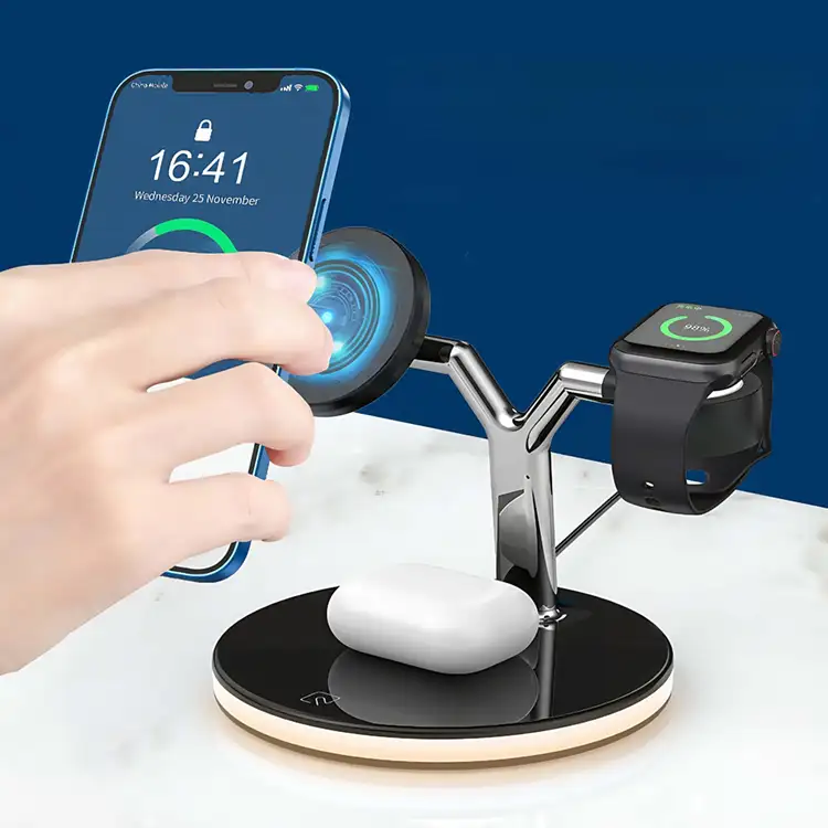 3-in-1 Magnetic Stand Wireless Charger with 2-level LED lights #6