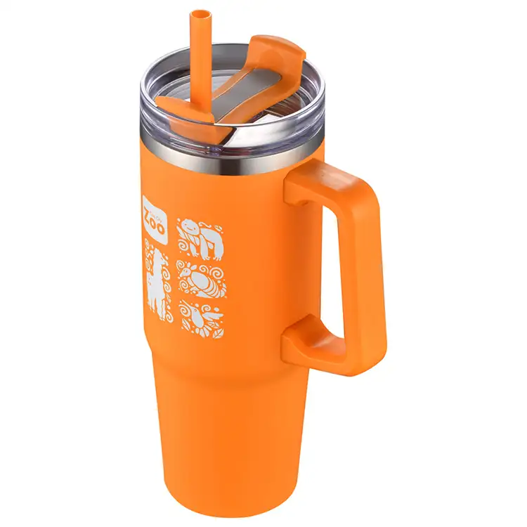 Milo 30 oz Vacuum Insulated Stainless Steel Mug with Straw #9