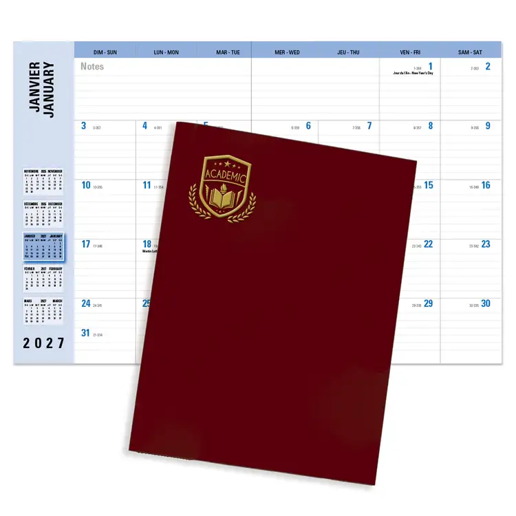 Agenda-calendrier mensuel Budget 2027