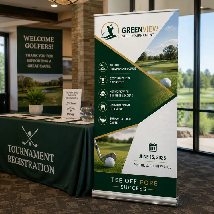 Deluxe Wide Base Polyester Retractable Banner #2