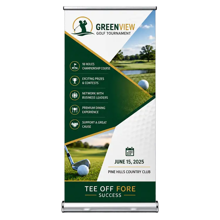 Deluxe Wide Base Polyester Retractable Banner