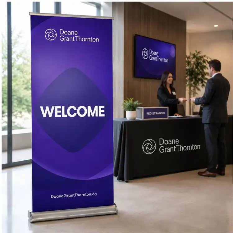 Deluxe Wide Base Double Sided Retractable Banner #2
