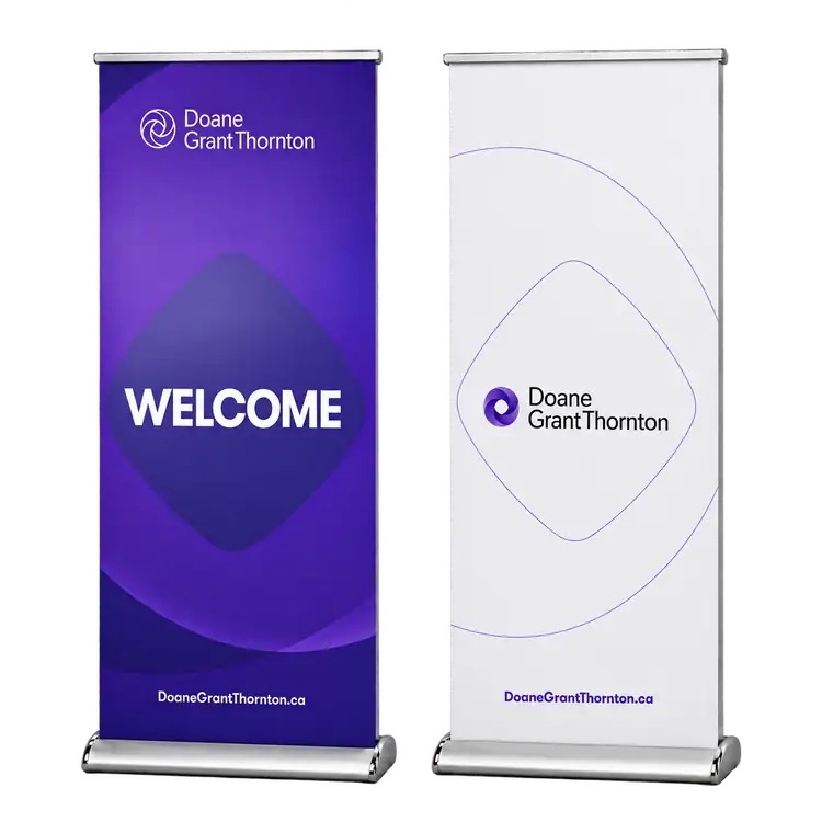 Deluxe Wide Base Double Sided Retractable Banner