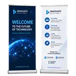 Deluxe Wide Base Double Sided Polyester Retractable Banner
