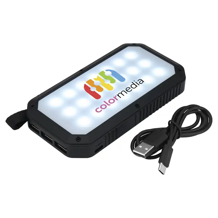 Solar 8000 mAh Power Bank with LED Light Panel #4