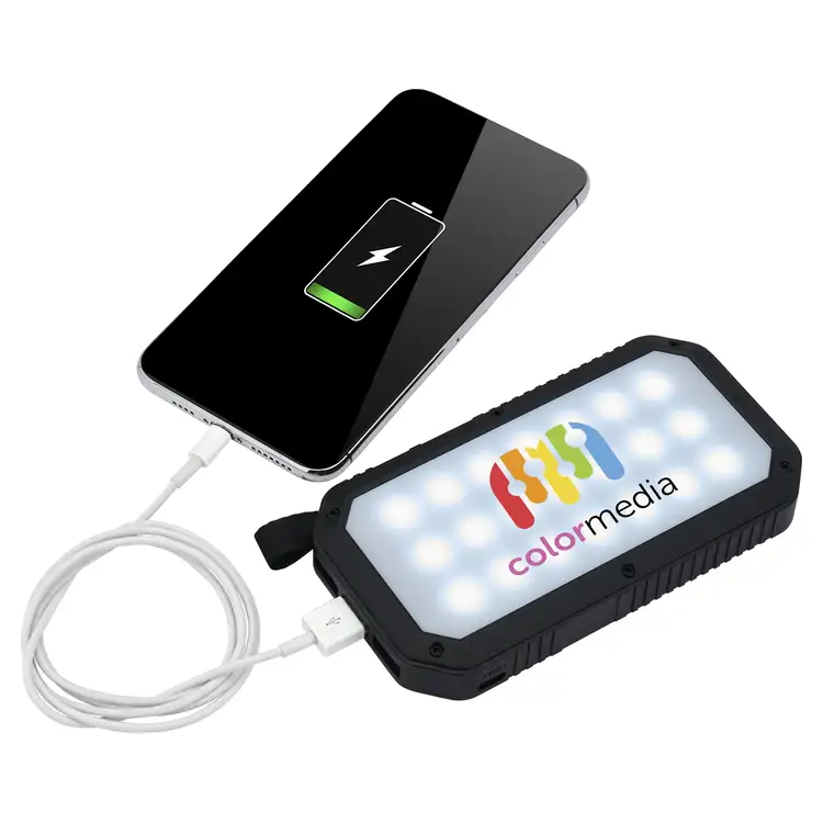 Solar 8000 mAh Power Bank with LED Light Panel #5