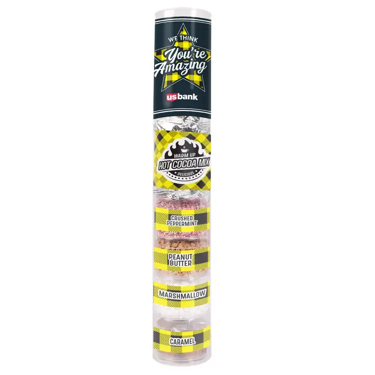 Hot cocoa bar gift tube
