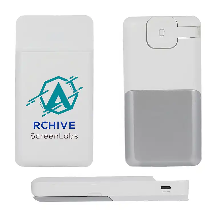 Batterie externe Diplomat 10 000 mAh 20 W PD avec chargeur sans fil 15 W, chargeur de montre et support